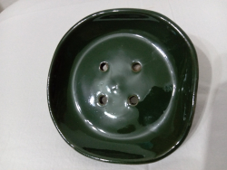 Tmavozelen� keramick� mydelni�ka